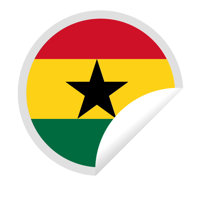 Ghana flag peeling sticker