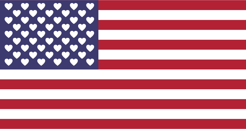 America Flag Hearts