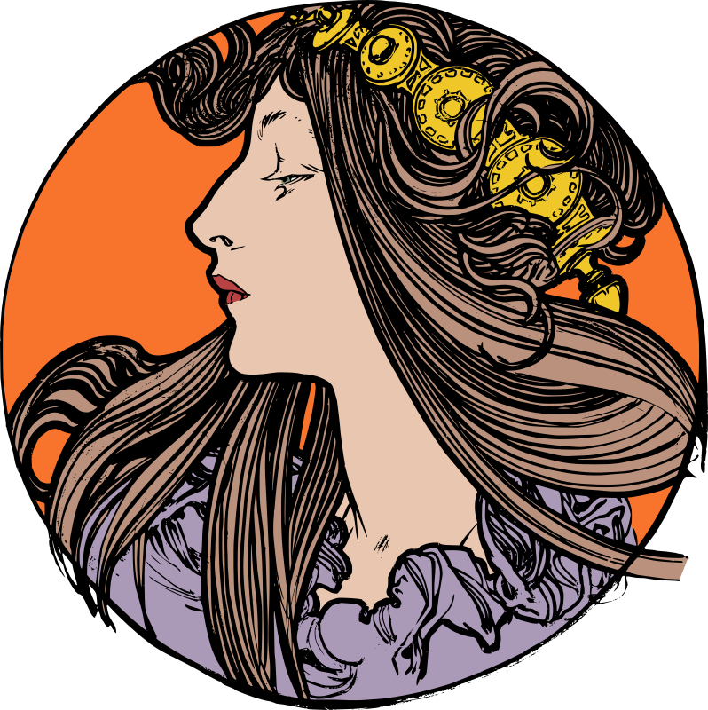 Art Nouveau Woman - Colour Remix