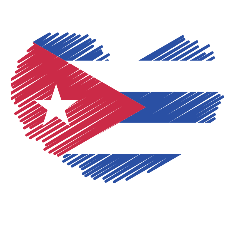 Cuba national flag heart