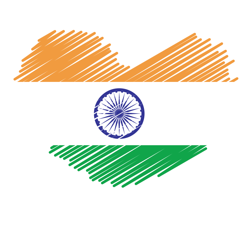 India national flag heart shape