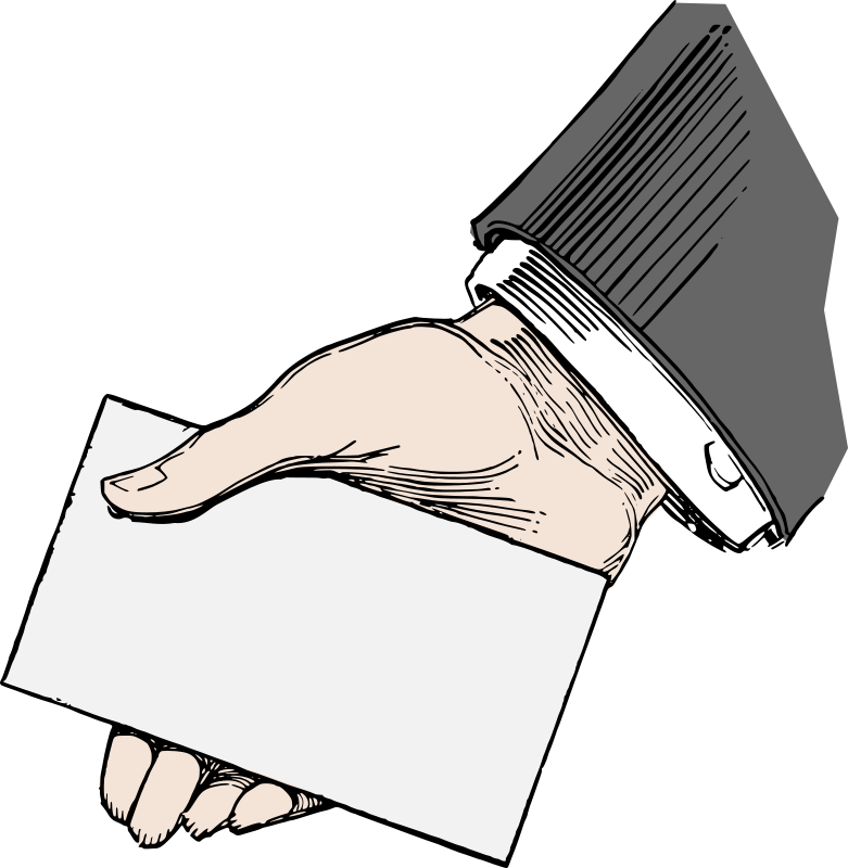 Hand with card