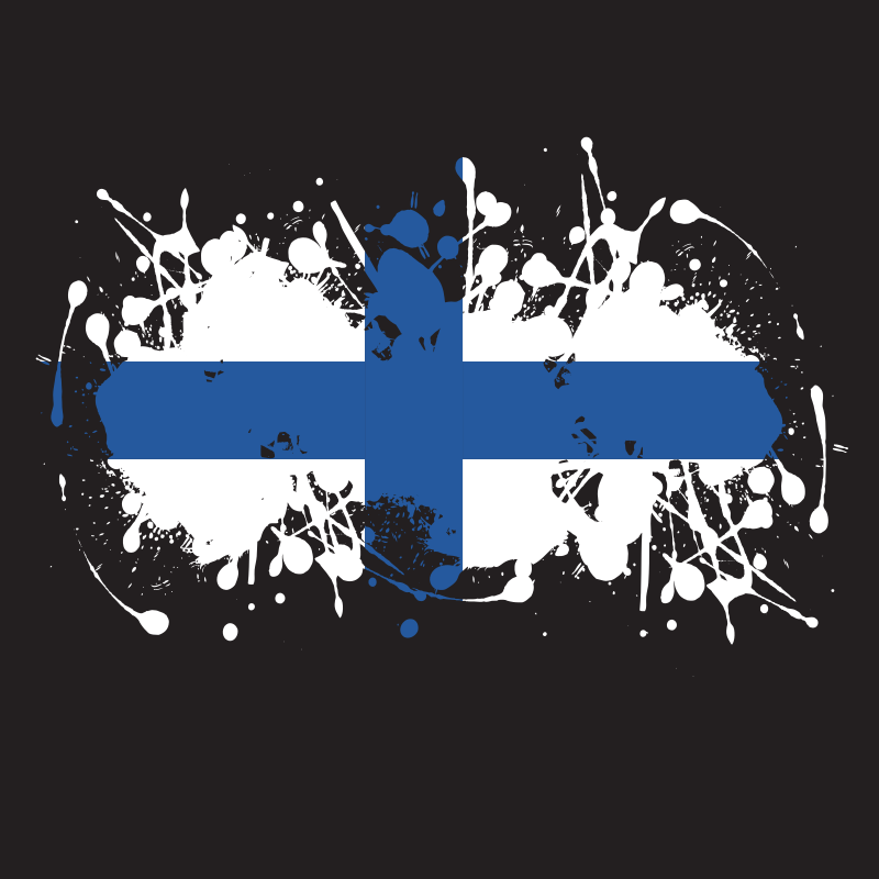 Finland flag ink splatter