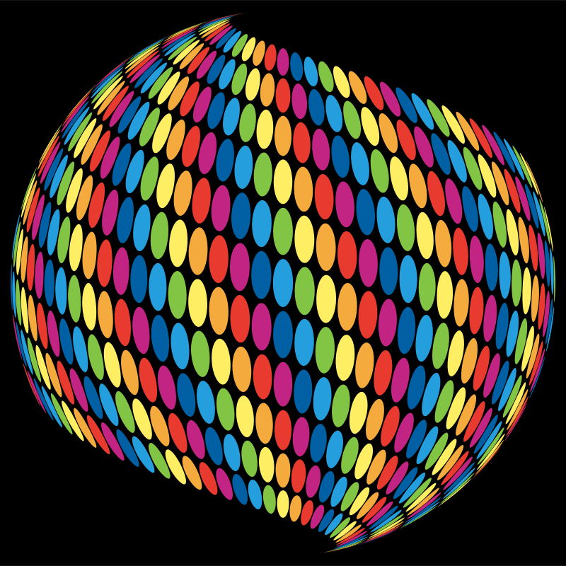 Stylized Circles Sphere Rainbow Colored