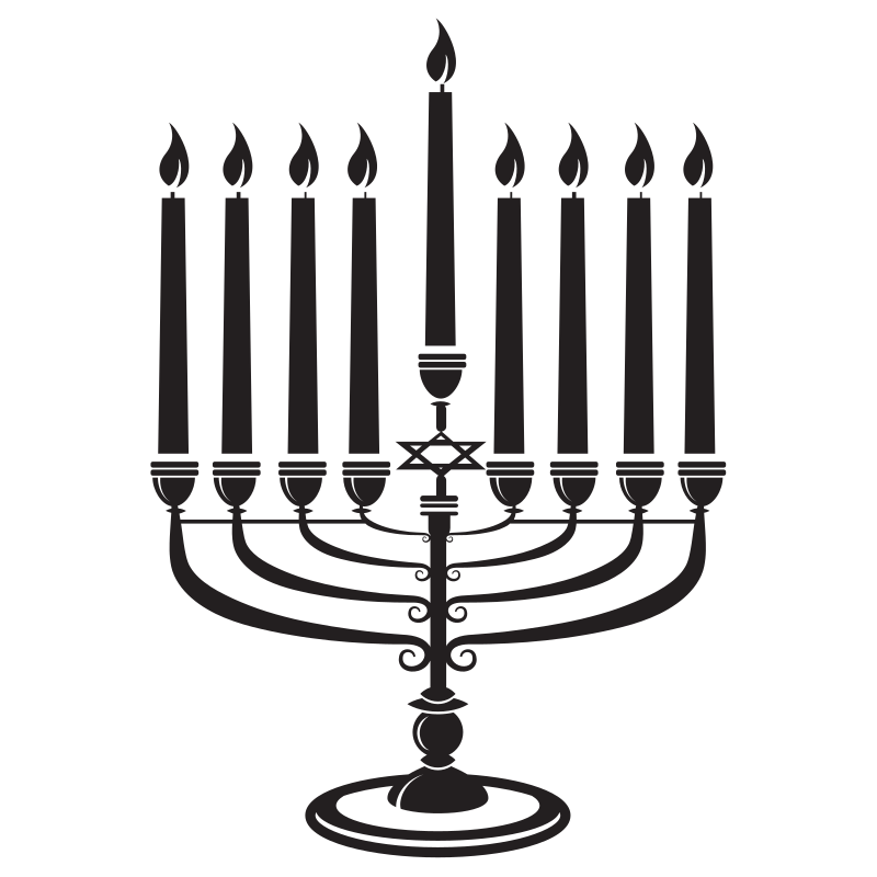 Hanukkah candles silhouette