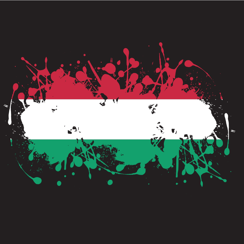 Hungarian flag ink splatter