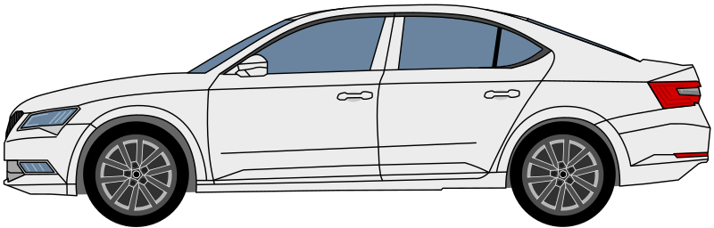 Skoda Superb Sedan Side View