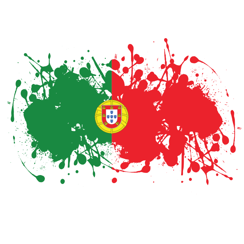 Portugal flag ink splatter