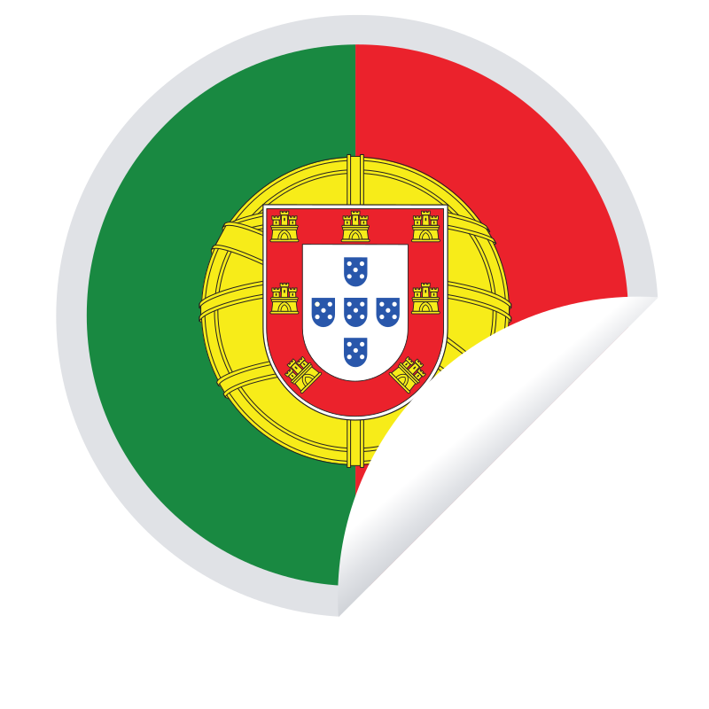 Portuguese flag on a peeling sticker