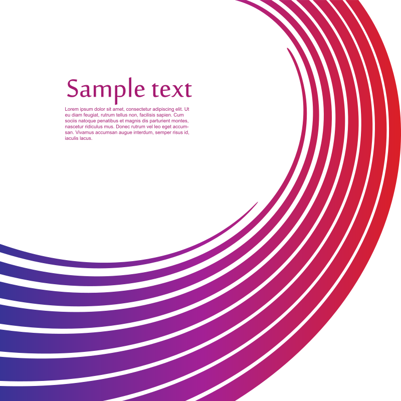 Curved pink stripes with sample text