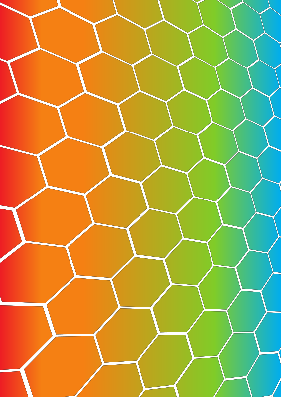 Hexagonal pattern gradient colour