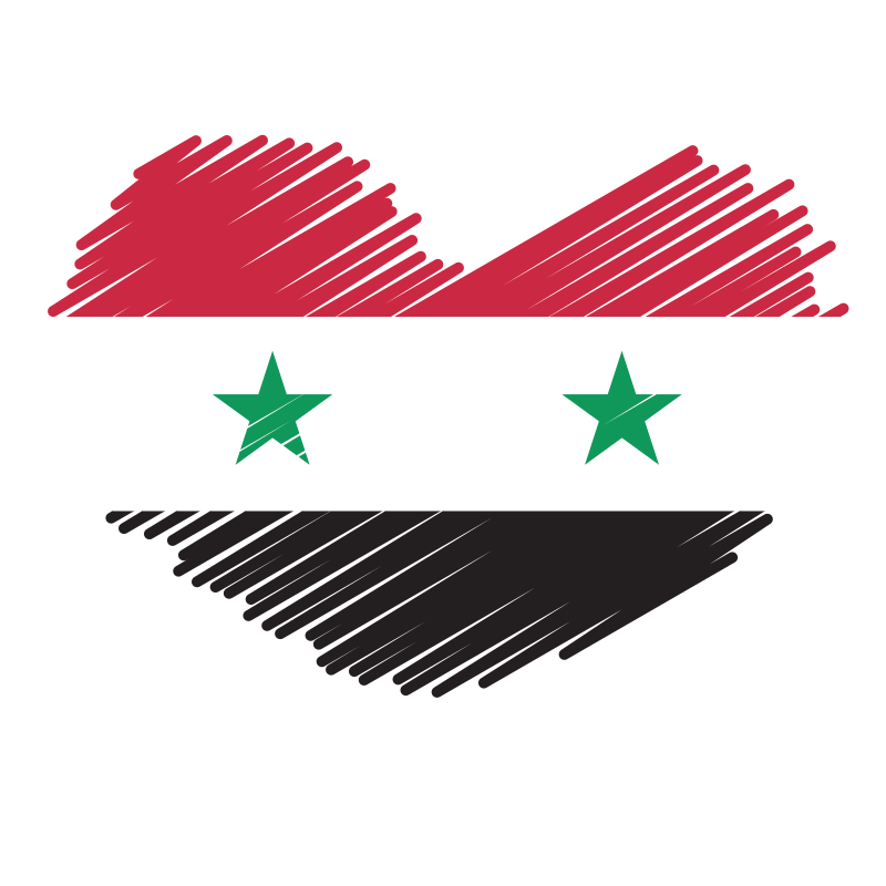 Syrian flag inside a heart shape