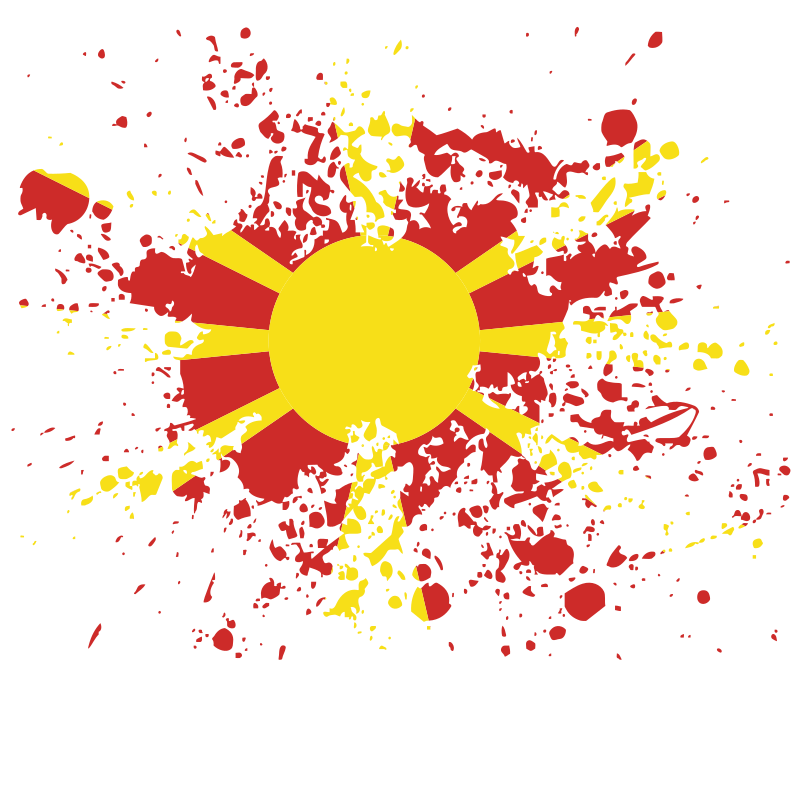 North Macedonia flag ink burst