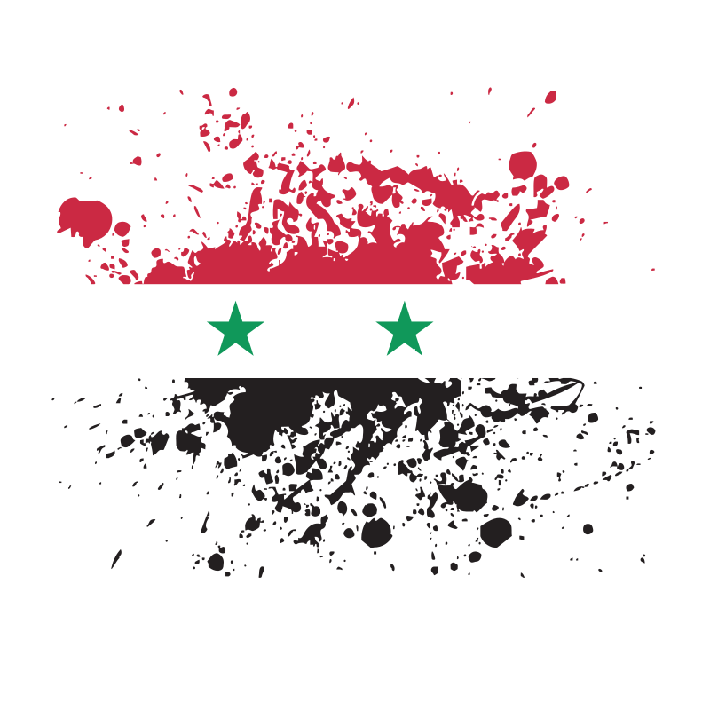 Syrian flag ink burst