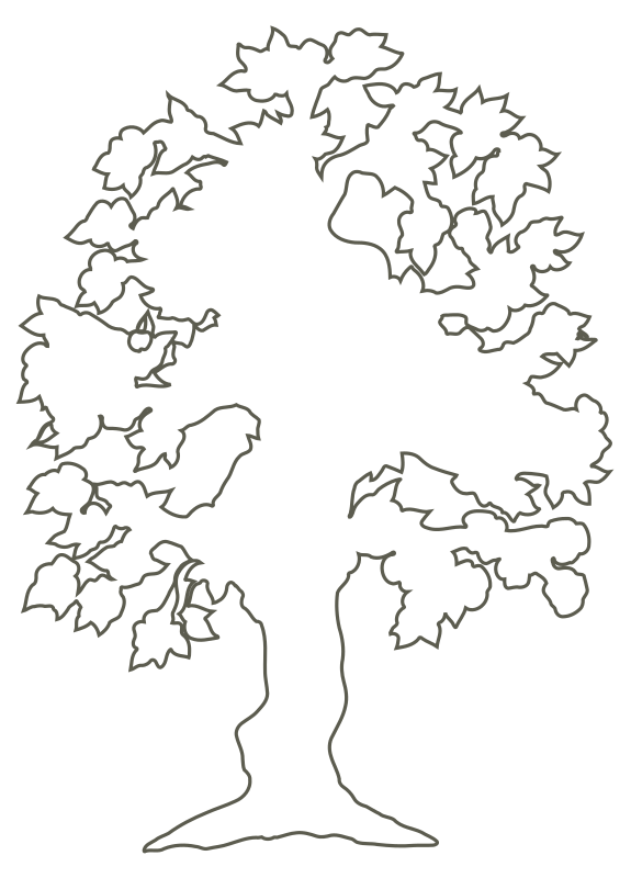 Simple flowering tree outline
