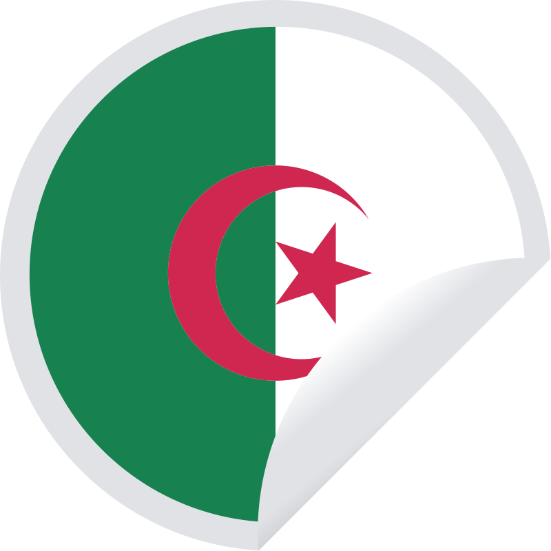 Peeling sticker Algerian flag