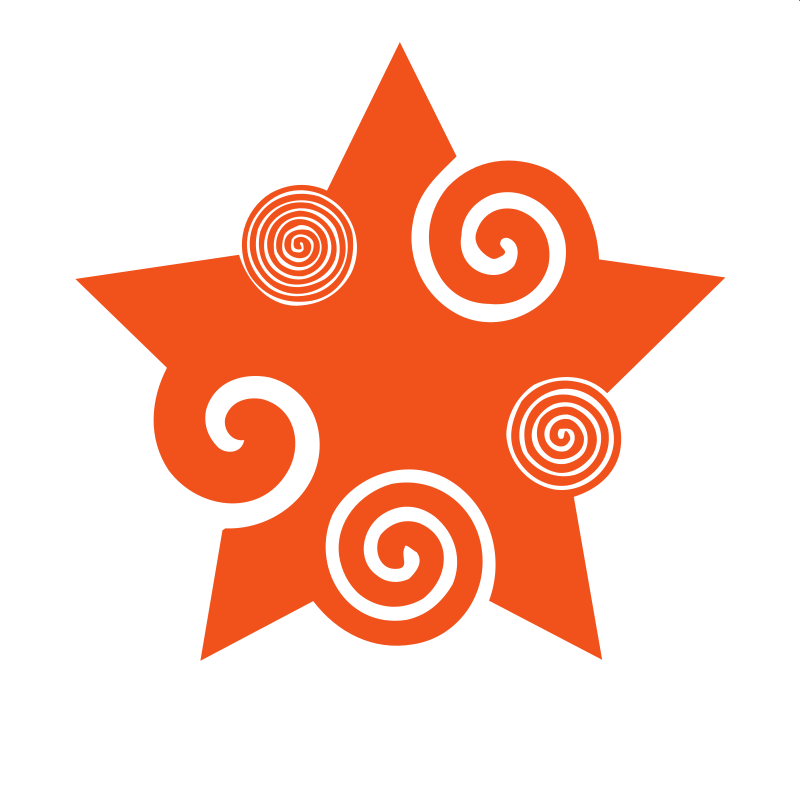 Orange colour star decorative design element