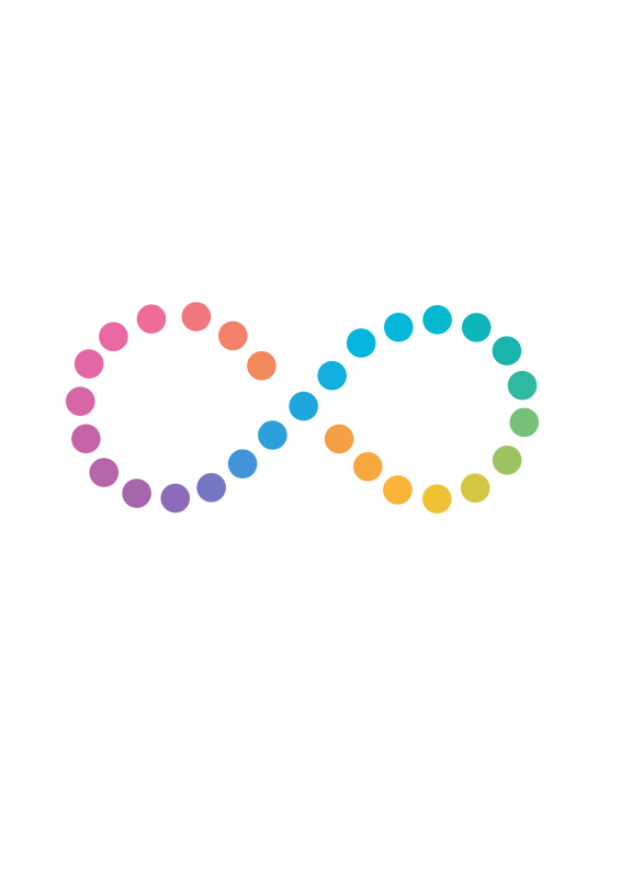 Rainbow Infinity Loop in Circles