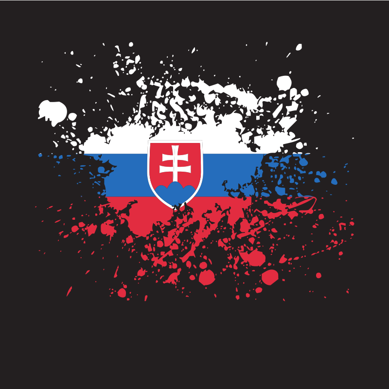 Slovakia flag ink splatter