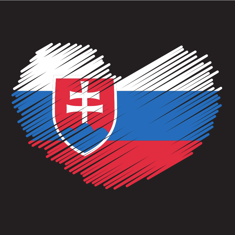 Slovakian flag heart symbol