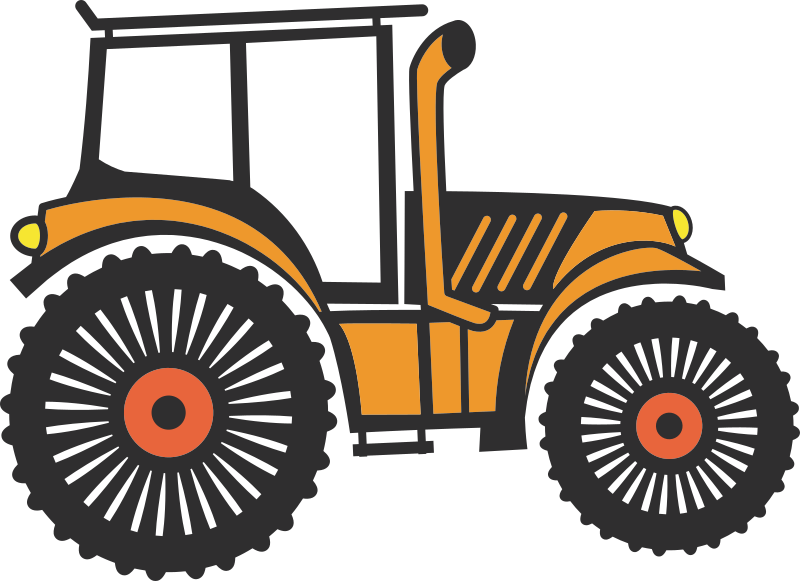 orange tractor clipart