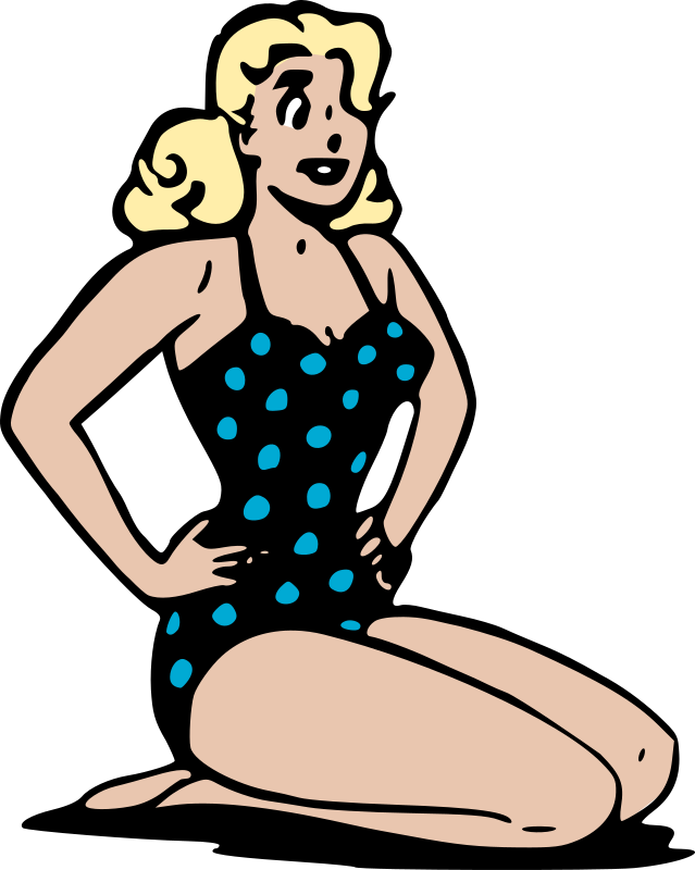 Swimsuit pin-up pose