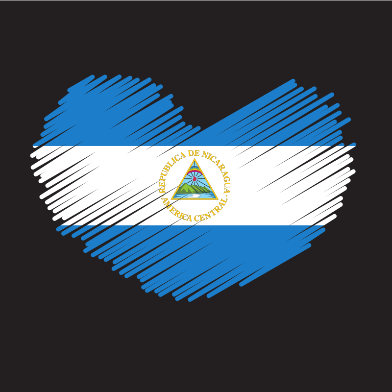 Nicaraguan flag heart symbol