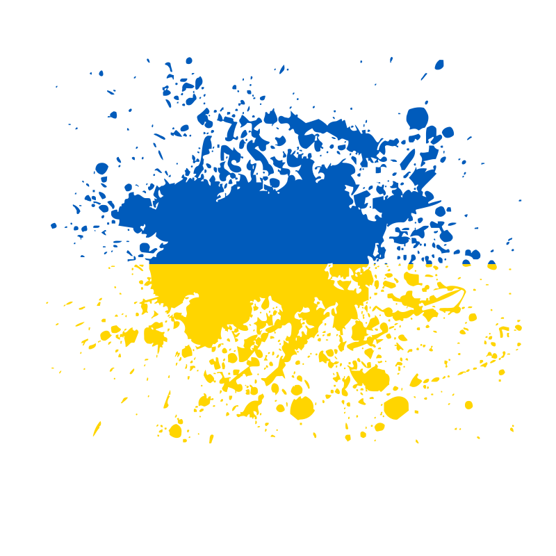 Ukrainian flag ink splatter