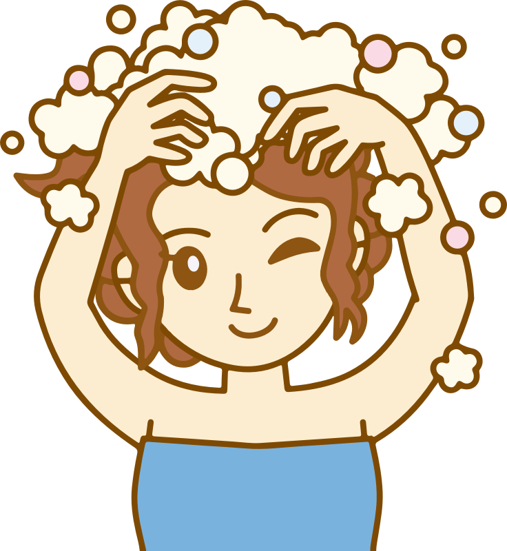 Girl Washing Hair Clipart   329984