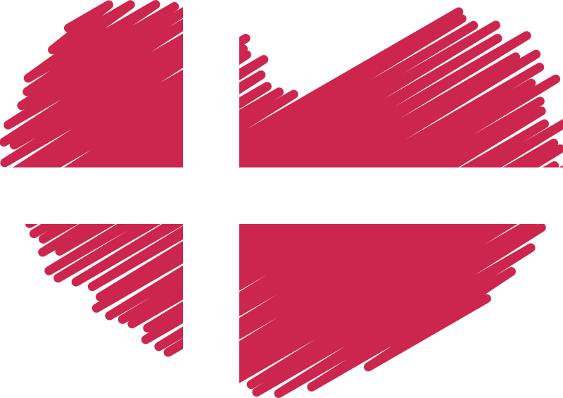 Danish flag heart