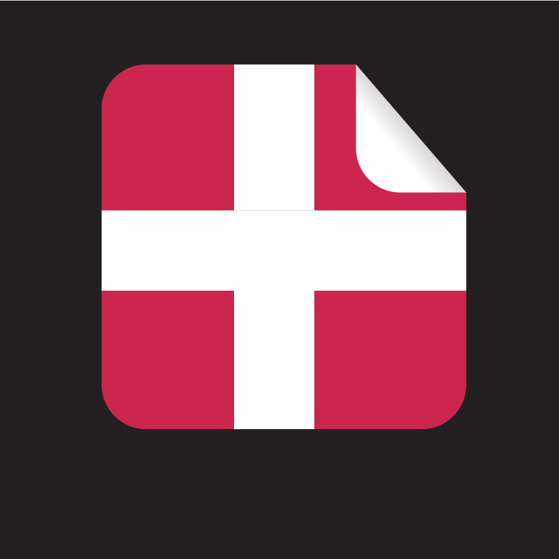 Danish flag peeling sticker