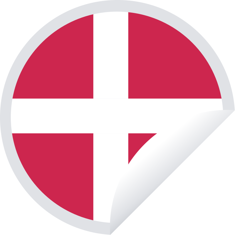 Danish flag peeling sticker