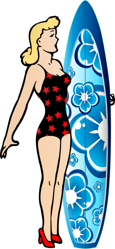 Lady with a Surfboard