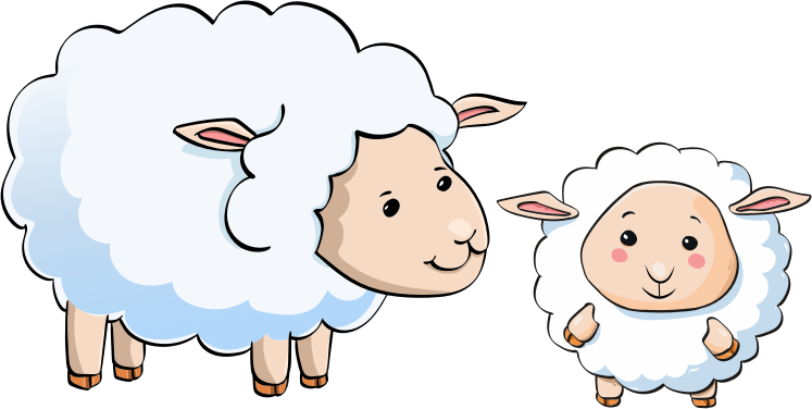 cartoon sheep and lamb