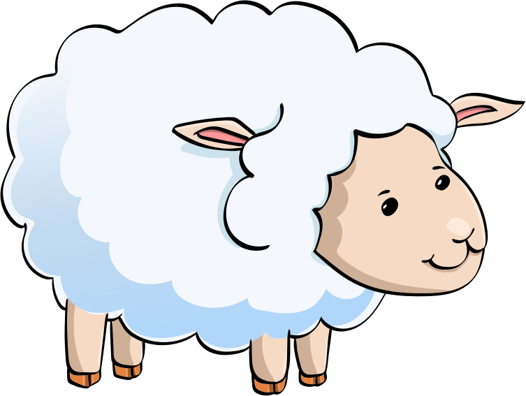 cartoon sheep - separate - Openclipart