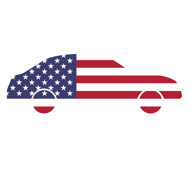 American flag car silhouette