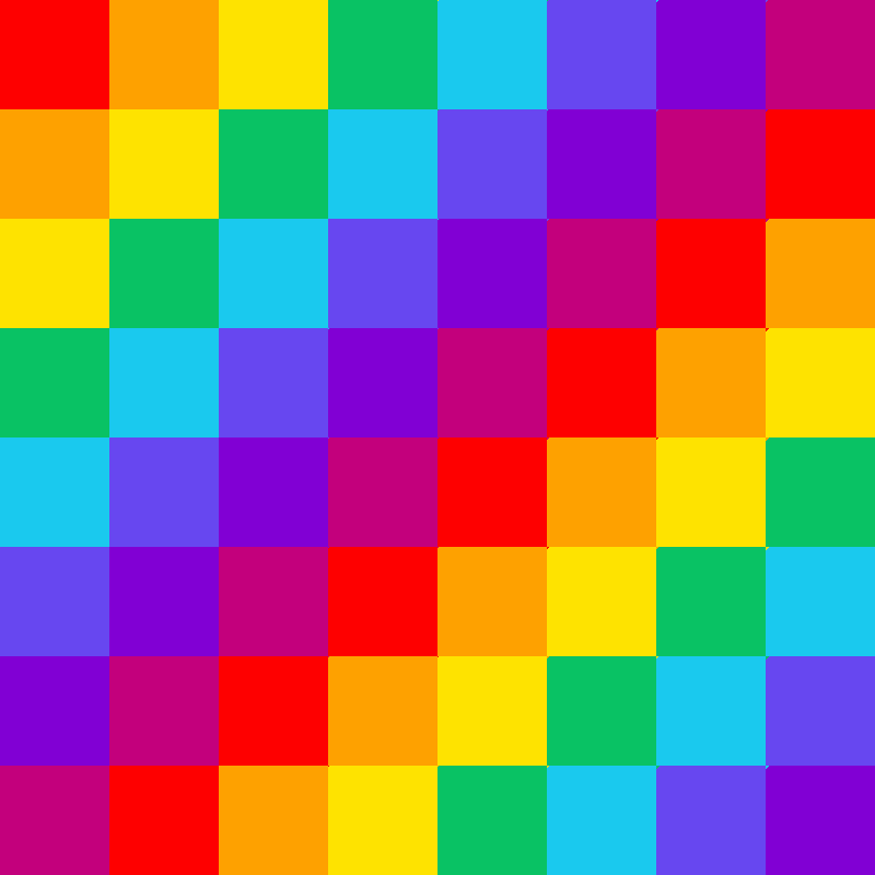 Rainbow checker pattern