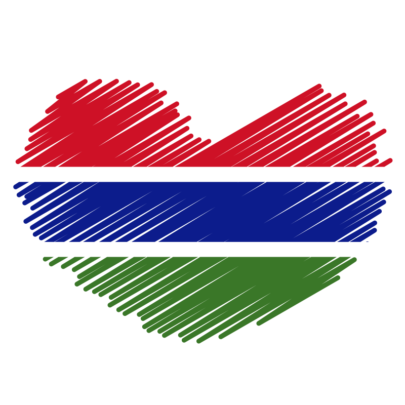 Gambian flag heart symbol