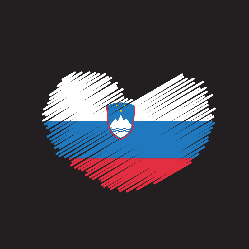 Slovenian flag heart symbol
