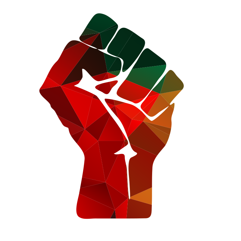 Fist silhouette color low poly