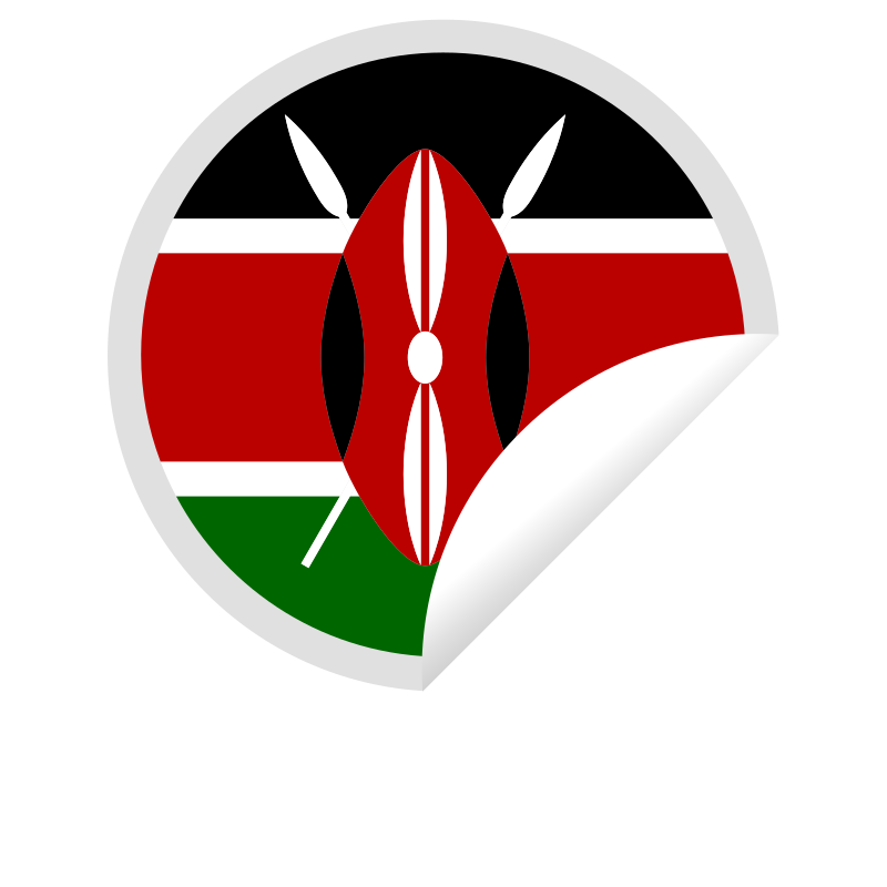 Kenyan flag round sticker