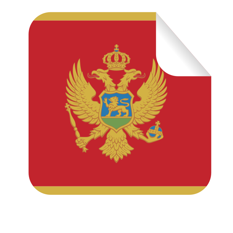 Montenegro flag square sticker