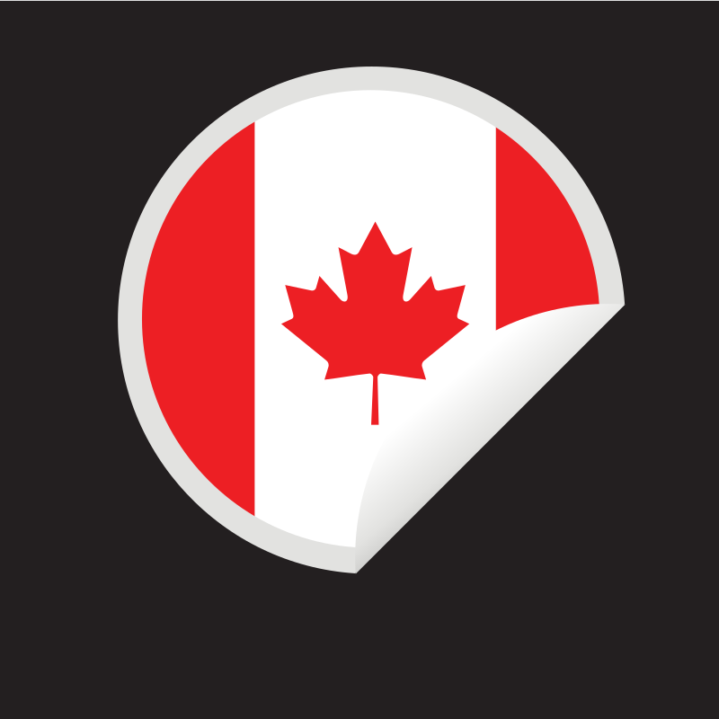 Canadian flag sticker