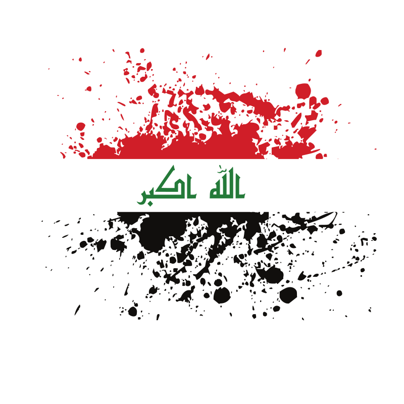 Iraq flag ink splash