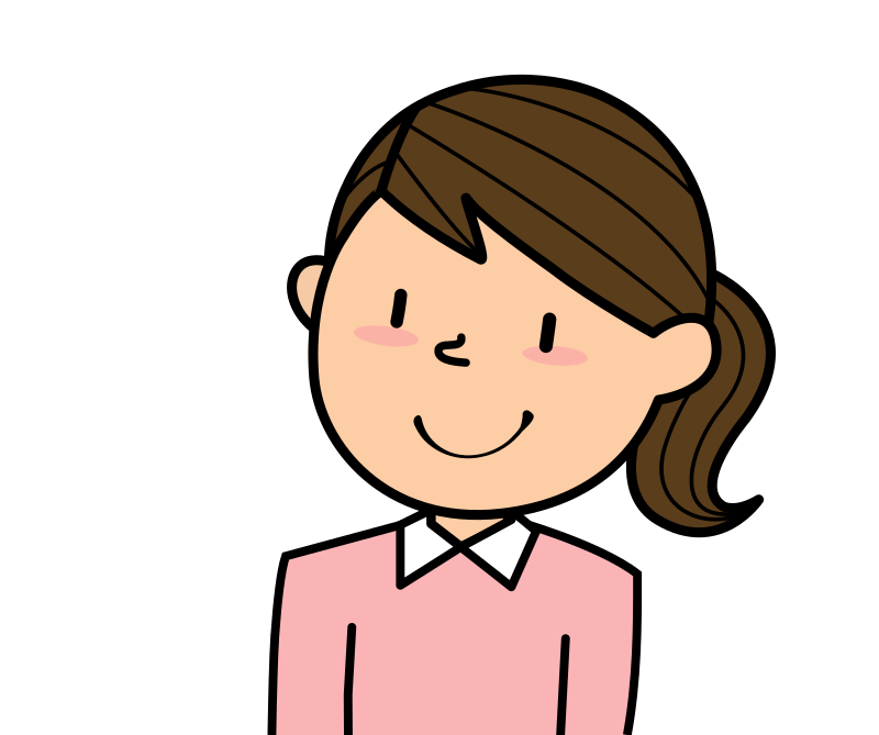 clipart girl with brown hair smiling