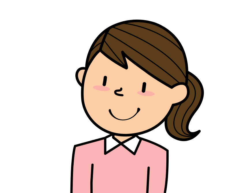 cartoon girl smiling with brown hair