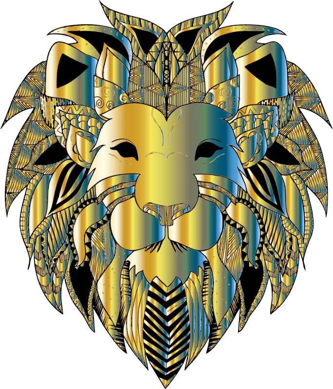 Decorative Lion Head Line Art By Alexas_Fotos Prismatique