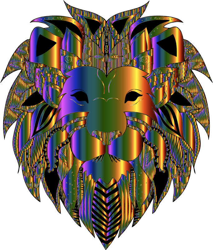 Decorative Lion Head Line Art By Alexas_Fotos Chromatique