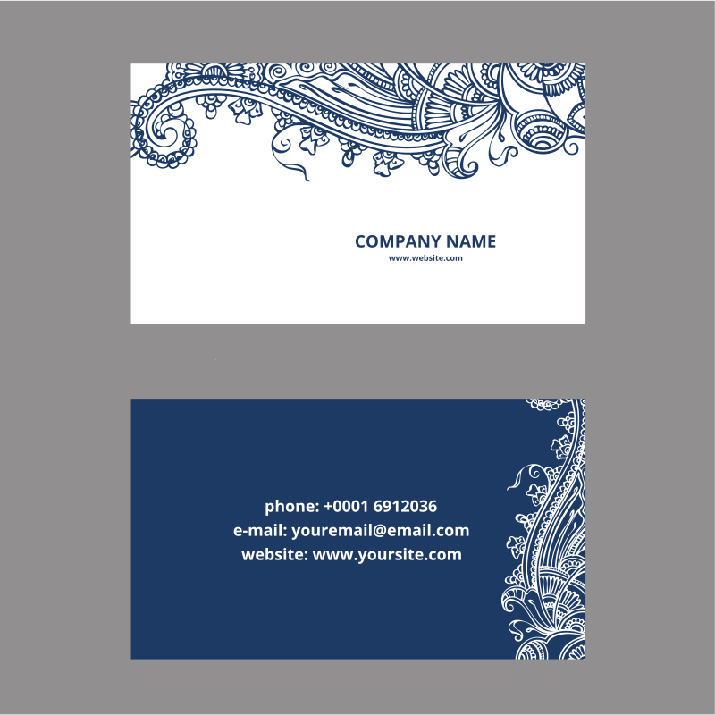 Paisley pattern business card