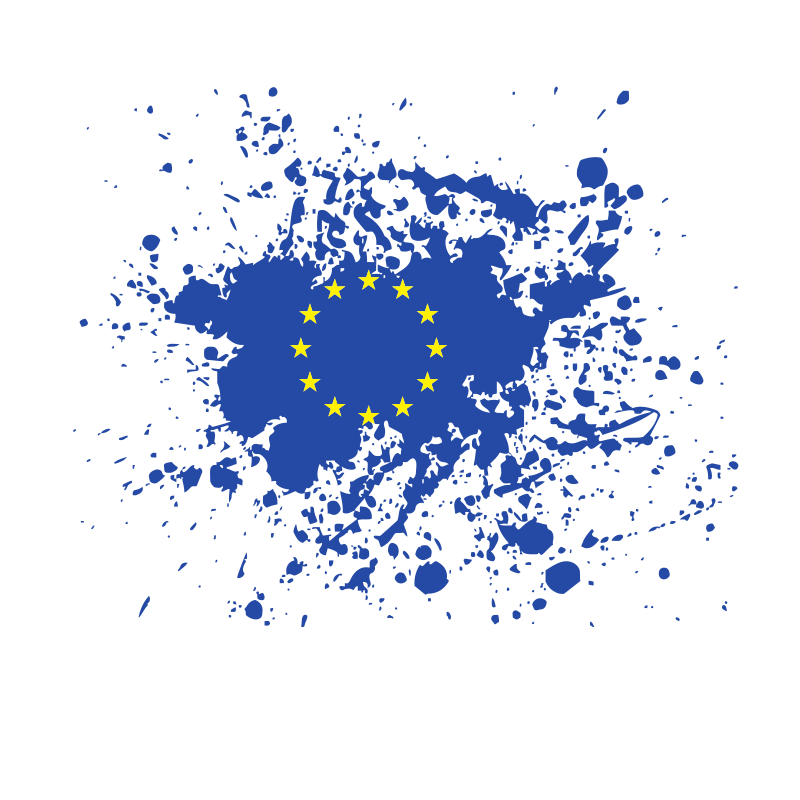 European Union flag ink splash